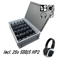 Silent Disco Set met 25x HP2 hoofdtelefoon