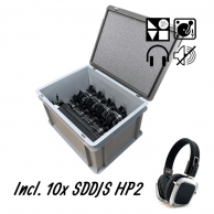 Silent Disco Set met 10x HP2 hoofdtelefoon
